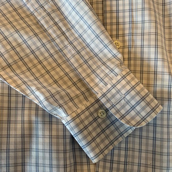 Brooks Brothers White/Blue Plaid Button Down - Picture 5 of 5